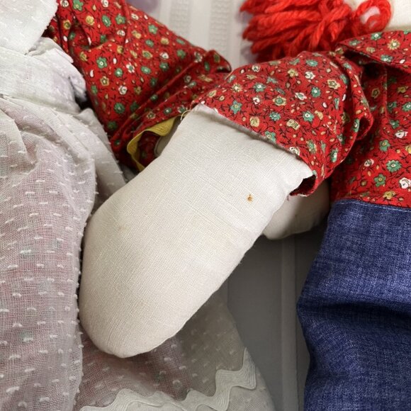 Vintage 60s 70s Raggedy Ann & Andy Plush Dolls Knickerbocker 26" Embroidered - Picture 8 of 11
